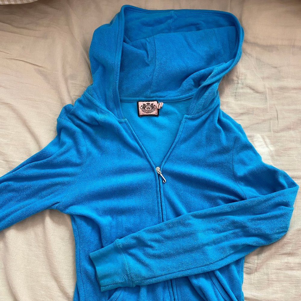 Juicy Couture Blue Velour Hoodie Tracksuit M